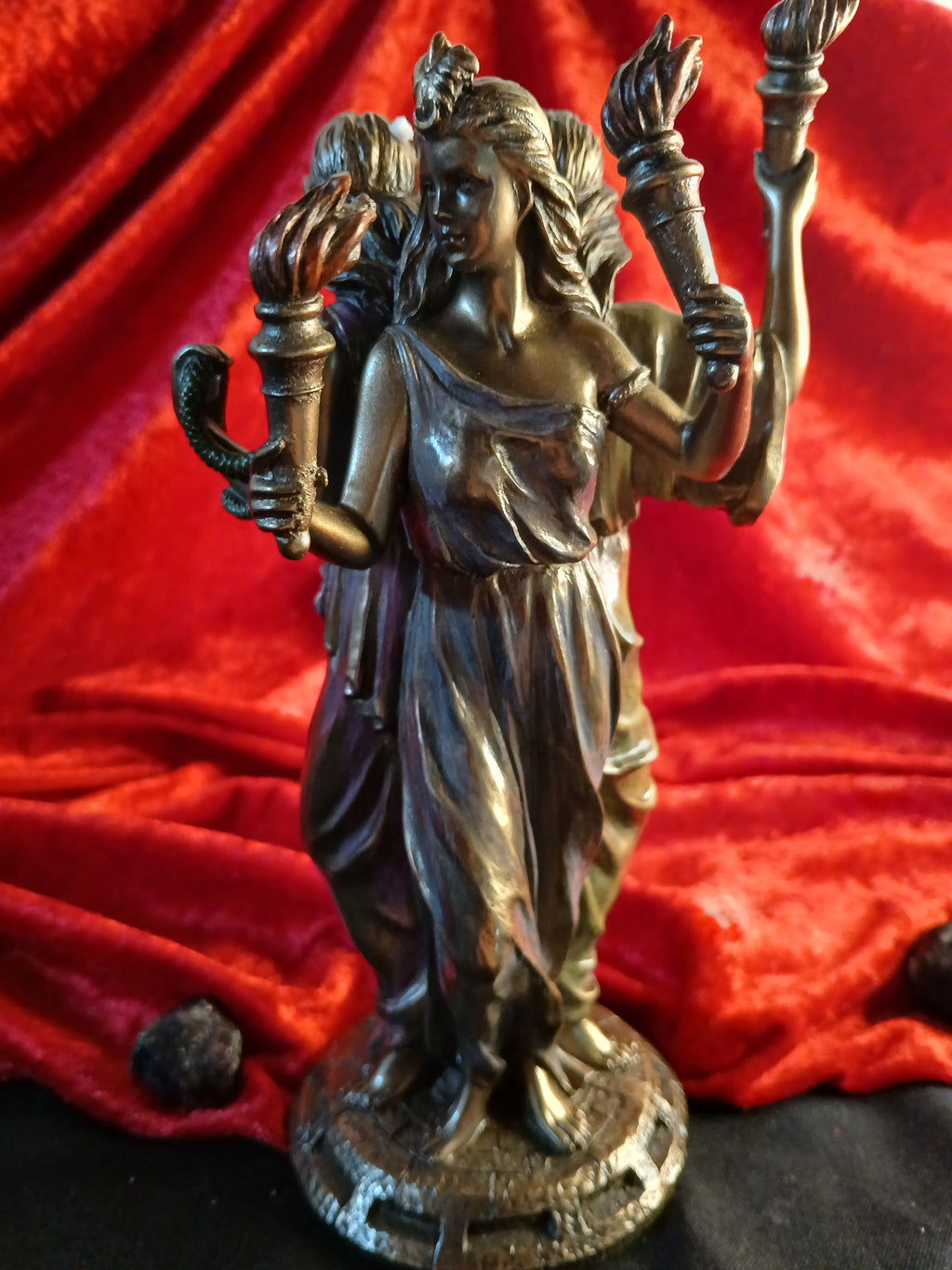 Statue Hécate - Triple - Bronze 25cm