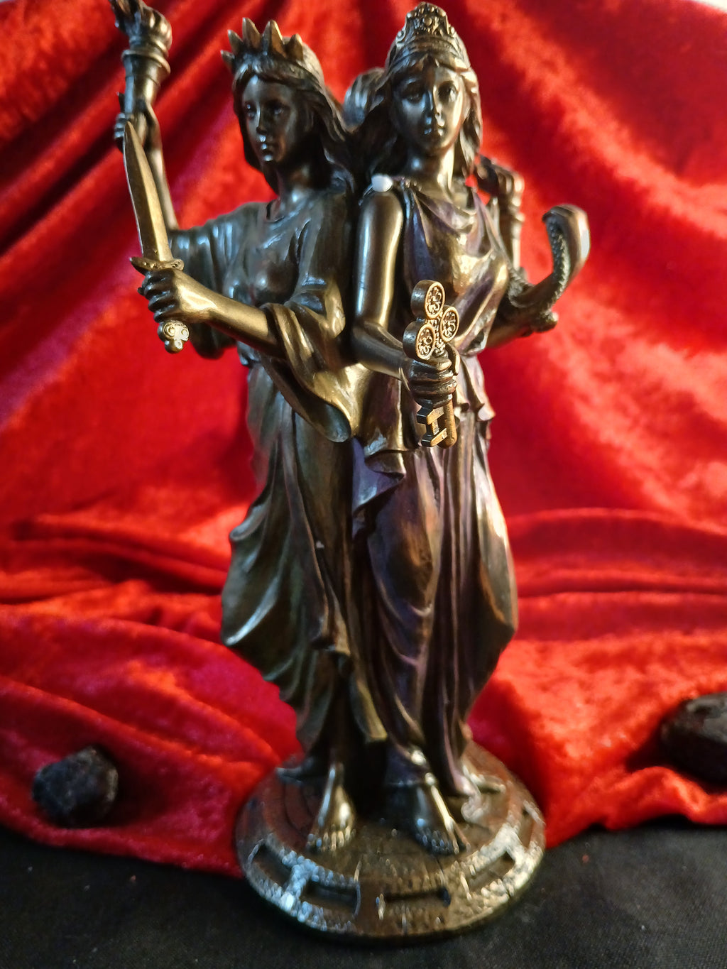 Statue Hécate - Triple - Bronze 25cm